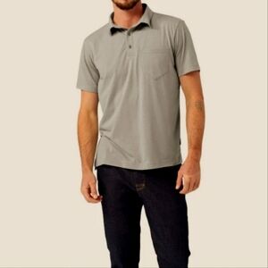 STIO Men's Gray Divide Polo T Shirt Gray Size Medium